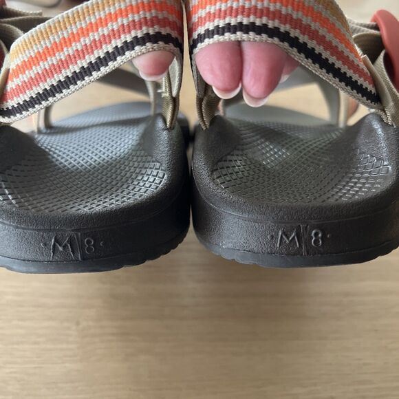 NEW Chaco ZCloud Men's Sandals Size 8 Wide Strap Brown Orange Beige - Picture 5 of 7